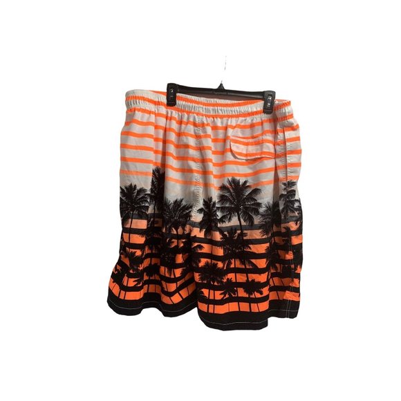 Kailua Surf Mens Size 5X Swim Trunks Shorts Orange Black White Swim Beach Pool W - Picture 2 of 4
